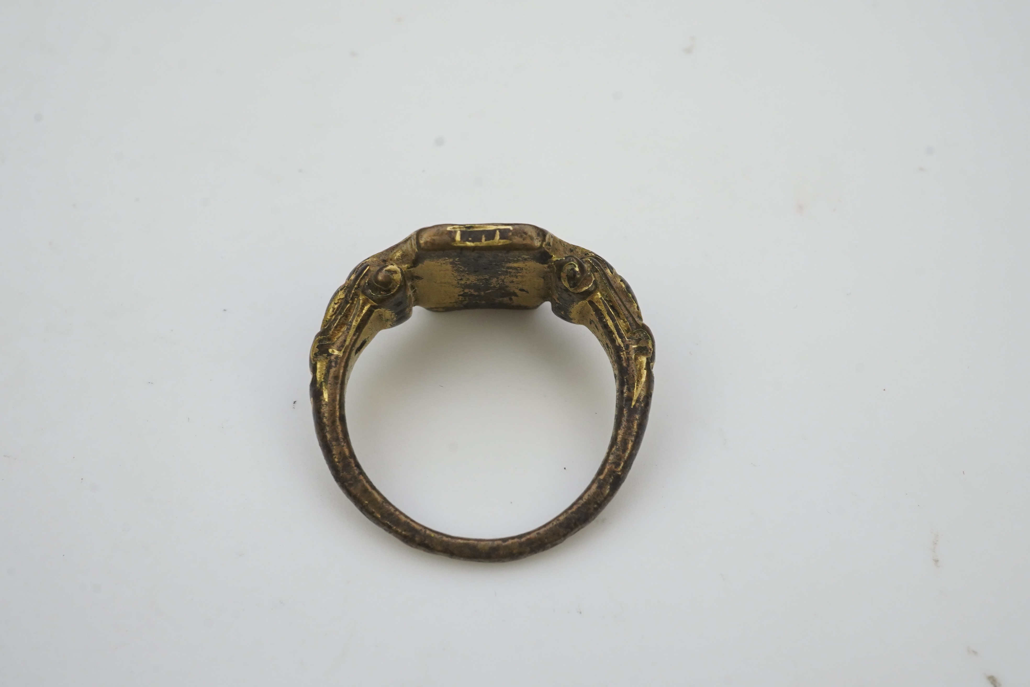 A Tudor bronze signet ring, England, 16th century